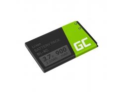 Batterie Green Cell BL-4C compatible pour téléphone Nokia 1661 X2 6101 6102 6103 6125 6131 6136 6170 6230 6260 6300 3.7V 850mAh