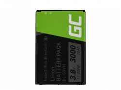 Batterie Green Cell BL-53YH EAC62378905 compatible pour téléphone LG G3 D690N D830 D850 D851 D855 D857 LS990 Optimus 3000mAh