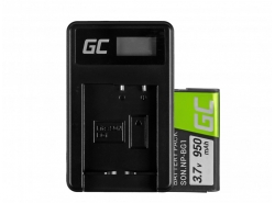 Green Cell ® Batterie NP-BG1 et Chargeur BC-CSG pour Sony DSC H10, H20, H50, HX5, HX10, T50, W50, W70