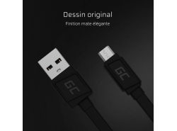 Câble GCmatte Micro USB Plat 25 cm avec support de chargement rapide