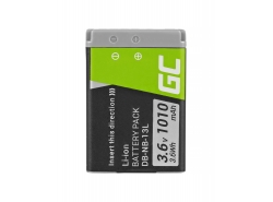 Batterie Green Cell ® NB-13L pour caméra Canon PowerShot G1 G5 G7 G9 X Mark II SX620 HS SX720, Full Decoded 3.6V 1050mAh