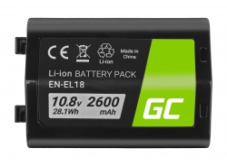 Batterie Green Cell ® EN-EL18 ENEL18 pour caméra Nikon D4 D4S D5 D800 D810 Full Decoded, 10.8V 2600mAh