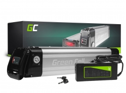 Green Cell Batterie Vélo Electrique 36V 10.4Ah 374Wh Silverfish Ebike 2 Pin pour Zündapp, Telefunken, Ancheer avec Chargeur