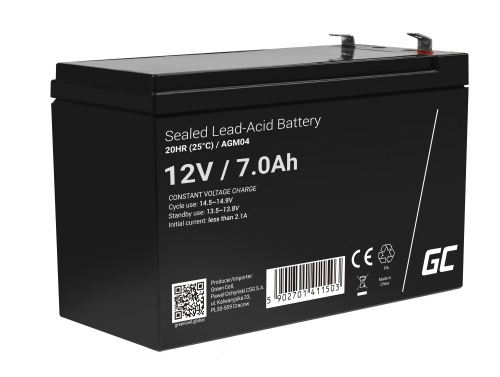 Green Cell® Batterie AGM 12V 7Ah accumulateur UPS Système Batterie de secours Batterie de résérve