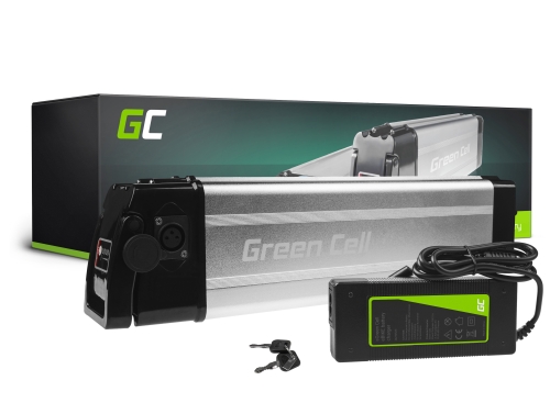 Green Cell Batterie Vélo Electrique 36V 11Ah 396Wh Silverfish Ebike 4 Pin pour Hitway, Vivi, Fafrees, Velobecane avec Chargeur