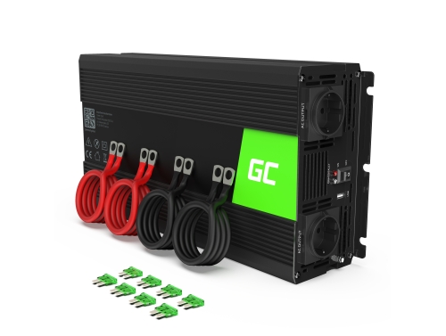Green Cell® Convertisseur de tension DC 12V à AC 230V 3000W/6000W Pur sinus