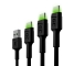Set 3x Câble USB-C Type C 30cm, 120cm, 200cm Green Cell PowerStream Charge rapide, Quick Charge 3.0
