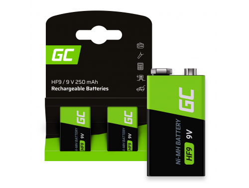 Green Cell Batterie 2x 9V HF9 Ni-MH 250mAh