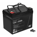 Green Cell® Batterie AGM 12V 33Ah accumulateur pour Photovoltaïque Caravane Energie Solaire