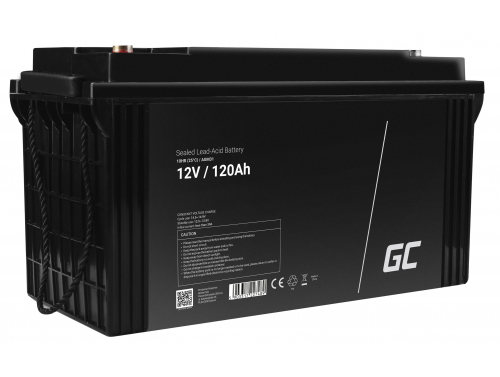 Green Cell® Batterie AGM 12V 120Ah accumulateur pour Photovoltaïque Caravane Energie Solaire