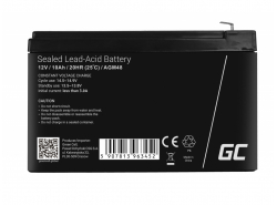 AGM Batería Gel Plomb 12V 10Ah Sans entretien Green Cell pour le photovoltaïque et l'échosondeur