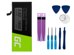 Batterie Green Cell A1549 A1586 A1589 compatible pour téléphone Apple iPhone 6 + Kit outils 3.82V 1800mAh