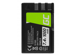 Batterie Green Cell ® EN-EL9 EN-EL9A EN-EL9E ENEL9 pour caméra Nikon DSLR D40 D40A D40C D40X D60 D3000 D5000 7.4V 1000mAh