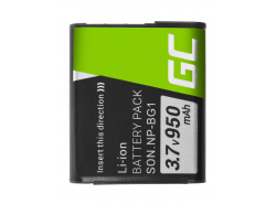 Batterie Green Cell ® NP-BG1 NP-FG1 pour caméra Sony DSC H3 H7 H9 H10 H20 H50 HX7V HX5V HX9V W35 W50 W80 W100 W110 3.7V 950mAh