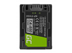 Batterie Green Cell ® NP-FH30 NP-FH40 NP-FH50 pour caméra Sony DCR HC22E HC24E HC42 SR36E SR37E SR100 DSC-HX200V 7.4V 650mAh