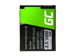 Batterie Green Cell ® AHDBT-301 pour caméra GoPro HD HERO 3 HERO3+ Black Silver White Edition, Full Decoded 3.7V 1000mAh