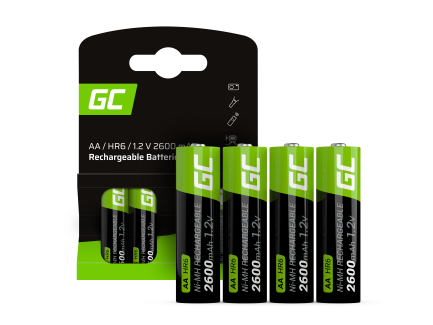 Green Cell batteries rechargeables Ni-MH 4x AA 2600 mAh R6
