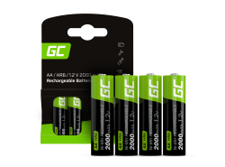 4x Ni-MH piles AA rechargeables HR6 2000 mAh Green Cell
