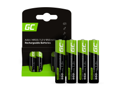 4x piles AAA rechargeables 950mAh HR03 Green Cell