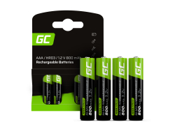 4x piles AAA rechargeables 800mAh HR03 Green Cell