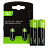 2x Piles AA R6 2000mAh Ni-MH Batteries rechargeables Green Cell