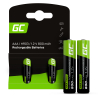 2x Piles AAA R3 800mAh Ni-MH Batteries rechargeables Green Cell