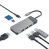 Adaptateur HUB GC Connect 7en1 (3xUSB-A 3.1 HDMI 4K 60Hz USB-C PD 85W) pour Apple MacBook M1/M2 Lenovo X1 Asus ZenBook Dell XPS