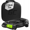 Green Cell Câble Type 2 7.2kW 7m 32A Monophasé pour e-208, e-2008, 500e, i3, e-Up!, Leaf, I-Pace, Citigo iV, Twingo ZE Electric