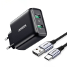 Chargeur secteur UGREEN CD161, 2 ports USB-A, Puissance 18W, Charge rapide Power Delivery 3.0, Couleur noire