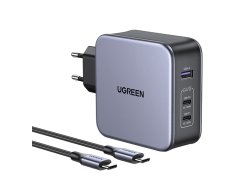 Chargeur secteur UGREEN CD289, 2x USB-C 1x USB-A, Technologie GaN 140W, câble USB-C - USB-C de 1,5 m inclus