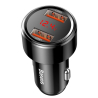 Chargeur de voiture Baseus Magic, 2x USB-A, QC 3.0 PD 45W, Charge rapide, Affichage de tension, Accessoire de voyage essentiel