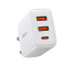 Chargeur secteur Baseus Compact Quick Charger, 2xUSB-A, USB-C, PD, 3A, 30W, couleur blanc - Charge rapide et sécurisée