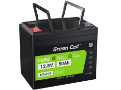 Green Cell® Batterie LiFePO4 50Ah 12.8V 640Wh LFP Batterie au lithium 12 V pour bateau de pêche chariot de golf scooter