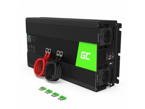 Green Cell® Convertisseur de tension DC 24V à AC 230V 3000W/6000W Pur sinus