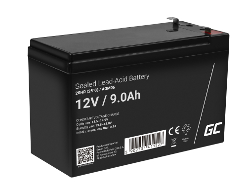 Green Cell® Batterie AGM 12V 9Ah accumulateur pour UPS Système Batterie de secours Batterie de résérve - OUTLET