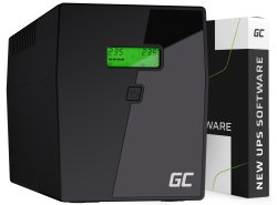 Green Cell Onduleur UPS 1500VA 900W Alimentation d'énergie Non interruptible avec écran LCD + Nouveau Logiciel - OUTLET