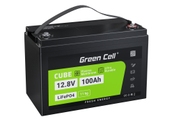 Green Cell® Batterie LiFePO4 100Ah 12.8V 1280Wh LFP batterie lithium 12V pour Camping car Solaire Hors-bord Off-Grid - OUTLET