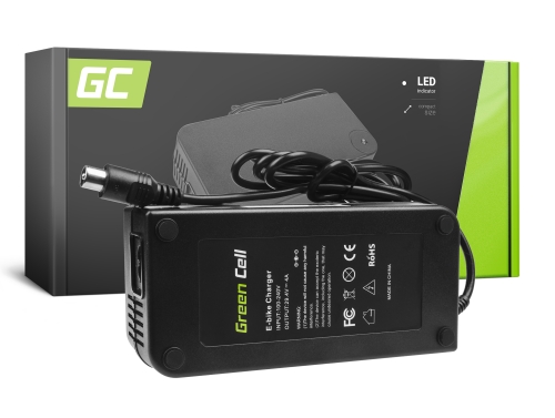 Green Cell ® Chargeur pour Vélo Electrique, Bouchon: RCA, 29.4V, 4A - OUTLET