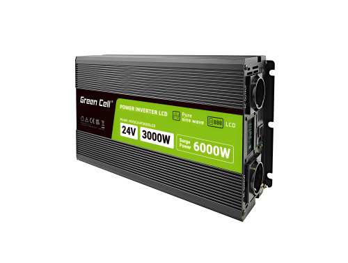 Convertisseur de tension Green Cell PowerInverter LCD 24 V 3000 W/60000 W Pur sinus avec écran