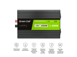 Green Cell® 500W/1000W Pur Sinus Convertisseur DC 12V AC 230V Onduleur Power Inverter